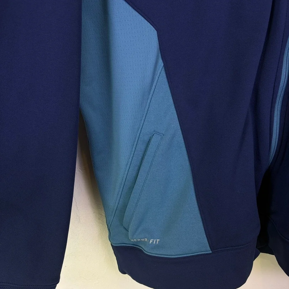 Nike Elite Men's Full Zip Hoodie 3XL Blue Therma-Fit Basketball Jacket